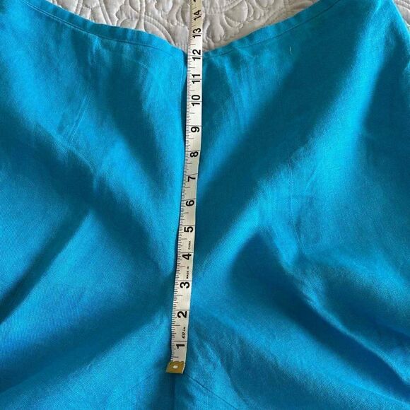 Talbots Women's Pants 100% Linen Bright Blue Lined Size 16 - Picture 12 of 12